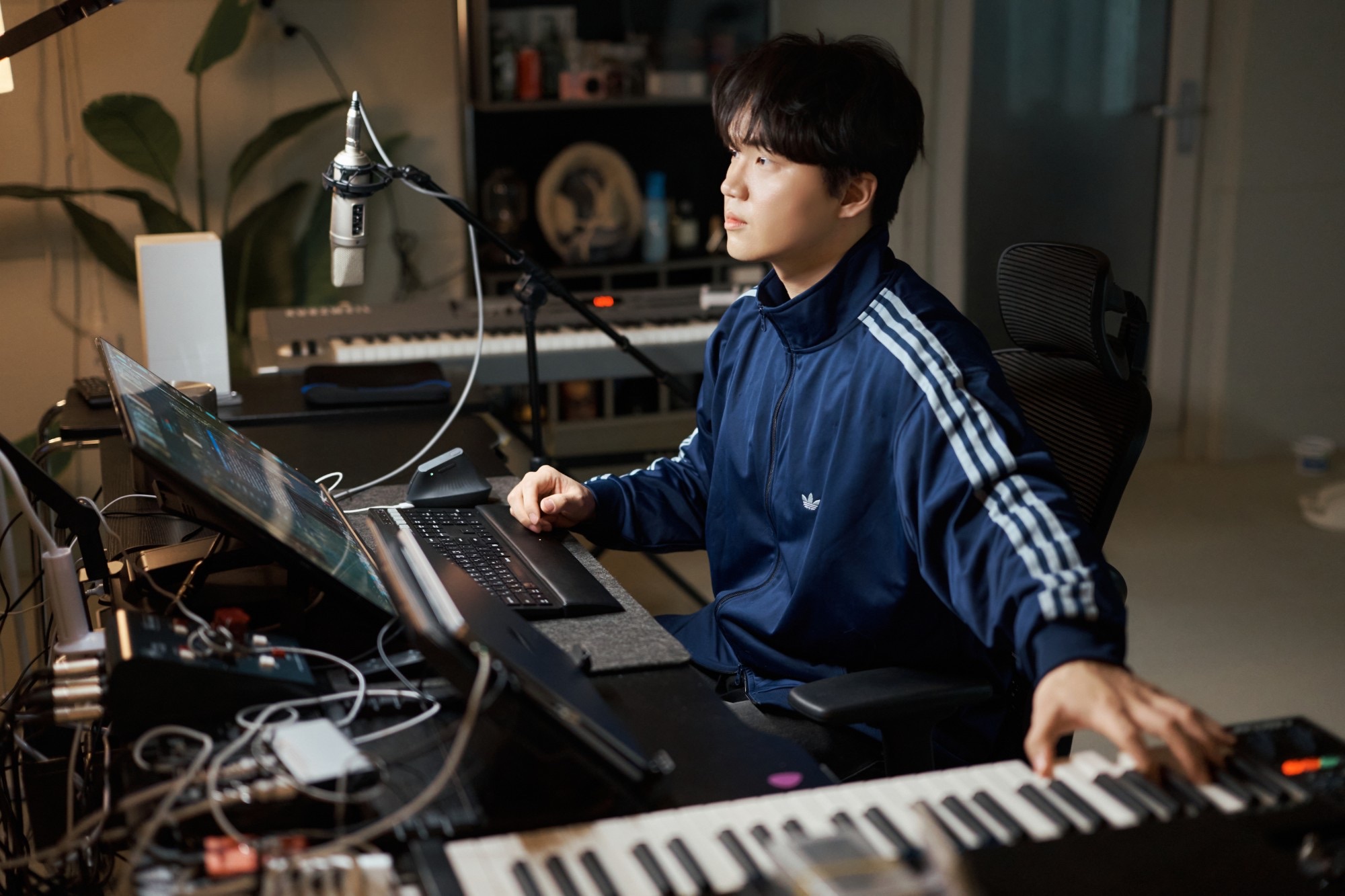 Shane working in the studio
